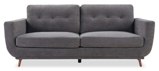 Canapé en tissu Cosmo 80 avec coussins de dossier capitonnés - Charbon | Canapé Cosmo de 80 po en tissu avec coussins de dossier capitonnés - anthracite