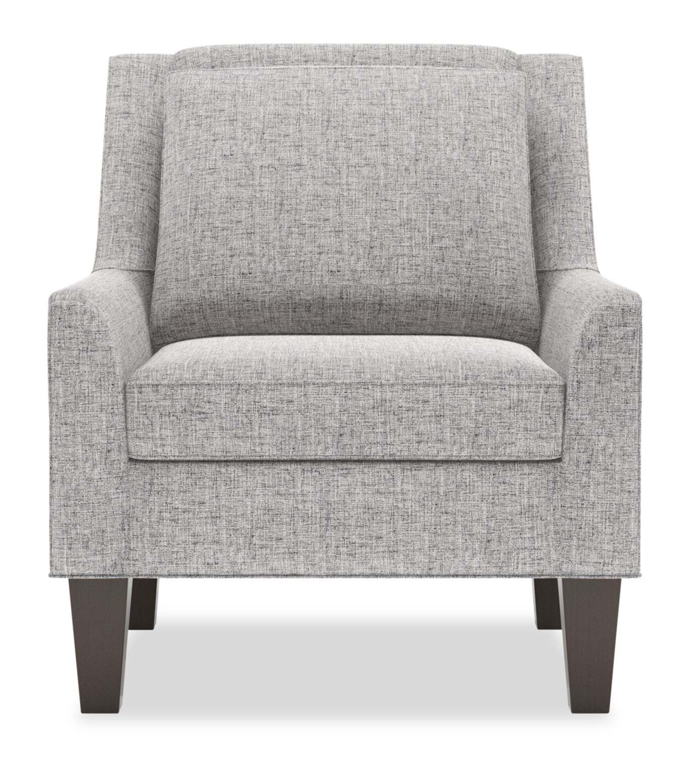 Fauteuil d’appoint club Sofa Lab personnalisable en tissu d’apparence lin de 29 po avec pattes en bois - gris Luna Domino | Made in Canada Sofa Lab Customizable Club 29 Linen-Look Fabric Accent Chair with Wood Legs - Luna Domino Grey | CLUB2191