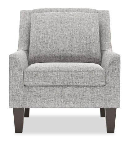 Fauteuil d’appoint club Sofa Lab personnalisable en tissu d’apparence lin de 29 po avec pattes en bois - gris Luna Domino | Made in Canada Sofa Lab Customizable Club 29 Linen-Look Fabric Accent Chair with Wood Legs - Luna Domino Grey | CLUB2191