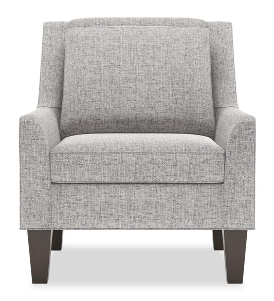 Fauteuil d’appoint club Sofa Lab personnalisable en tissu d’apparence lin de 29 po avec pattes en bois - gris Luna Domino | Made in Canada Sofa Lab Customizable Club 29 Linen-Look Fabric Accent Chair with Wood Legs - Luna Domino Grey | CLUB2191