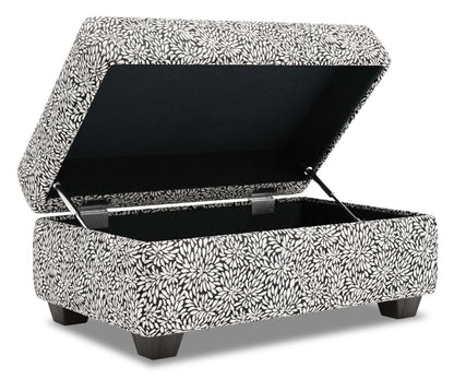 Fabriqué au Canada Pouf de rangement personnalisable The Trunk 39 en tissu - Onyx multicolore | Pouf de rangement The Trunk de Sofa Lab de 39 po fabriqué au Canada en tissu - Onyx multicolore | TRUN1146
