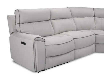 Canapé sectionnel de droite à inclinaison électrique Newport de Cindy Crawford Home 6 pièces en suédine - gris