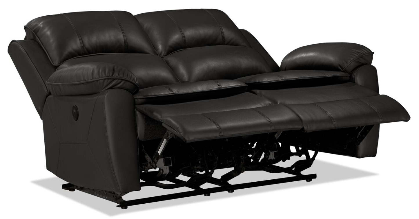 Causeuse à inclinaison électrique Chandler 60 en tissu d'apparence cuir - Gris | Causeuse à inclinaison électrique Chandler de 60 po en tissu d'apparence cuir - gris