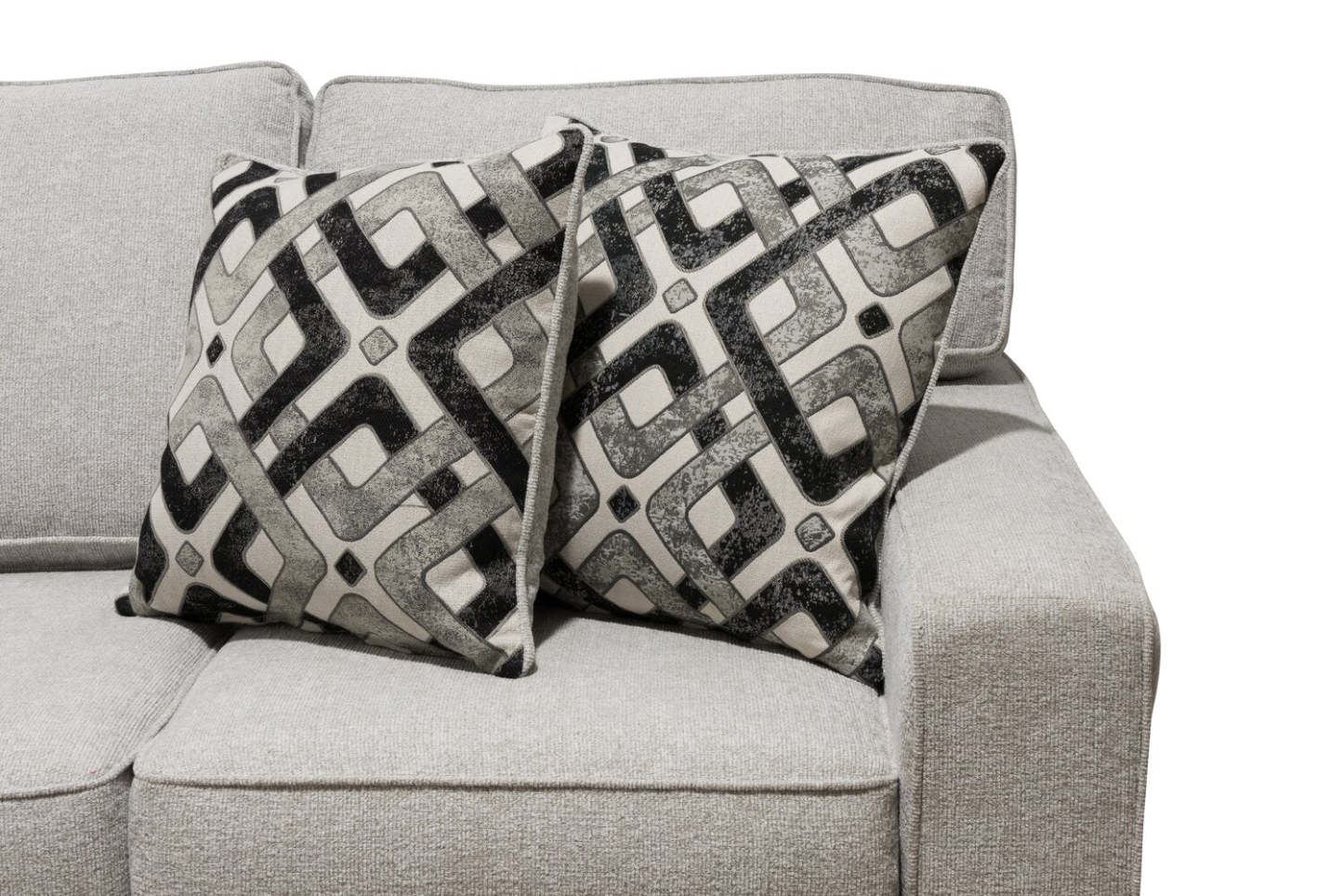 Fabriqué au Canada, canapé sectionnel de gauche Verona 2 pièces en tissu d’apparence lin avec coussins amovibles - beige