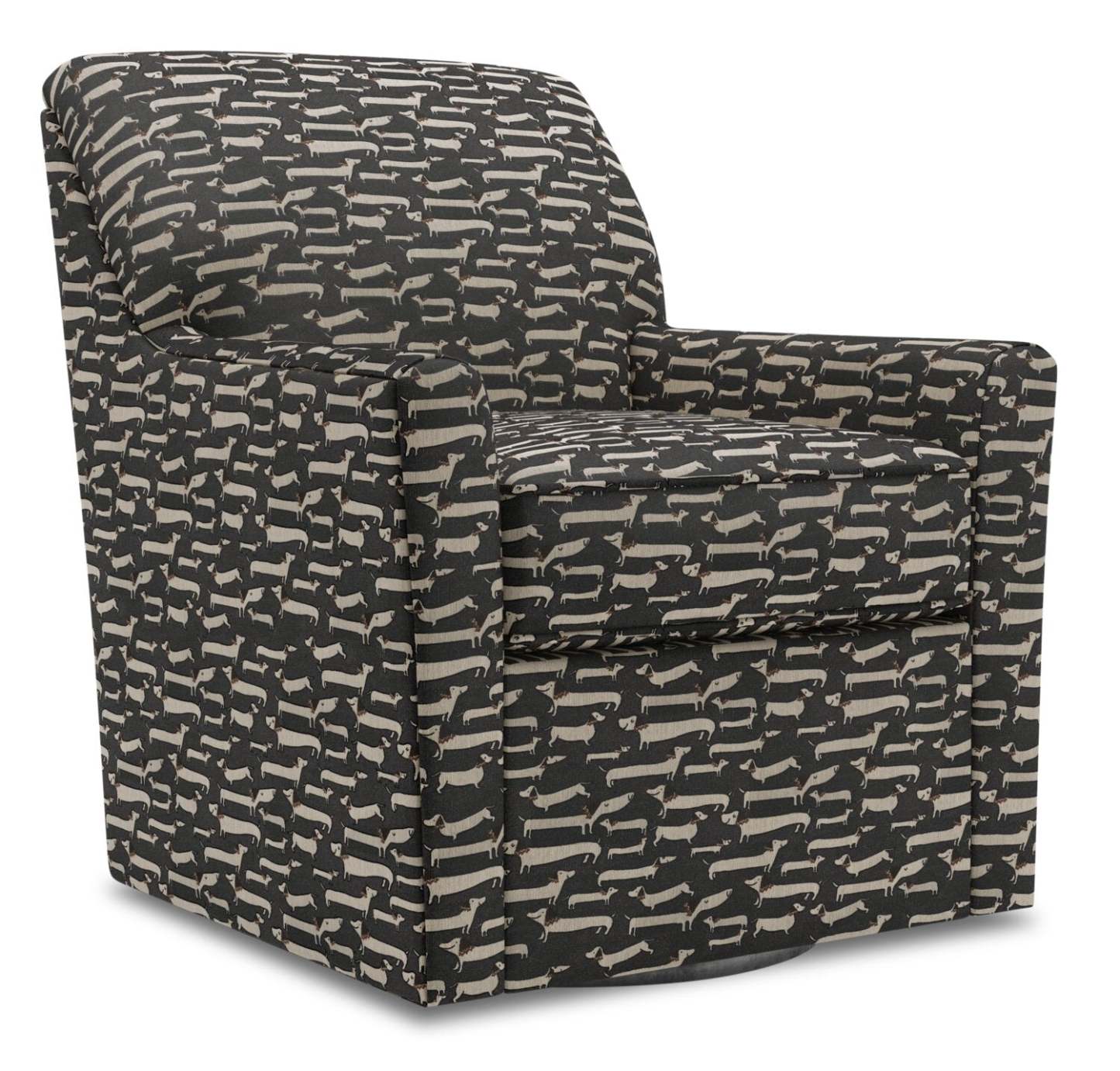 Fauteuil d'appoint pivotant personnalisable Sofa Lab de 31 po fabriqué au Canada en tissu - Peppercorn multicolore | SWIV1143
