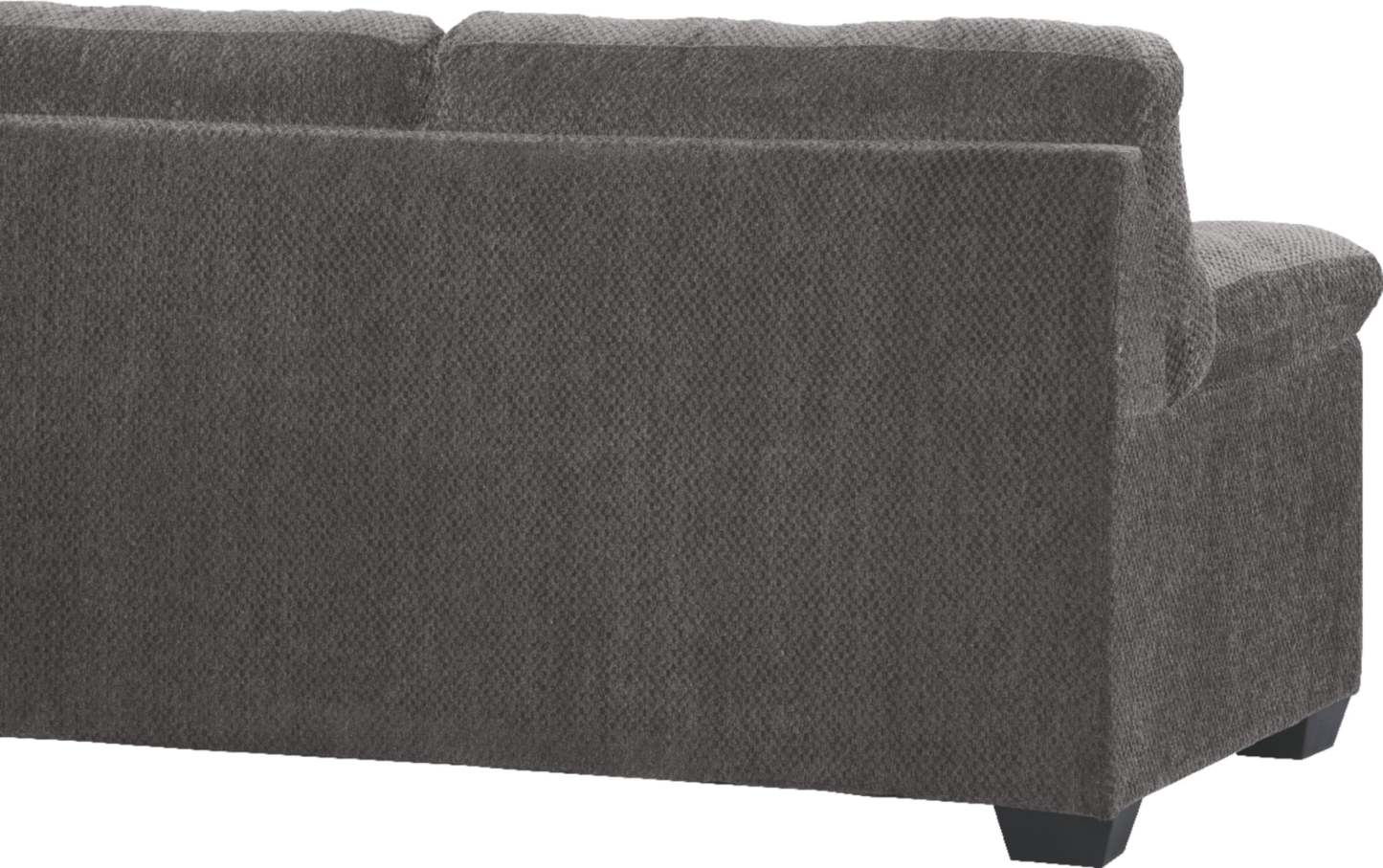Sofa sectionnel de droite Morty 2 pièces fabriqué au Canada en tissu de chenille avec sofa et coussins décoratifs - gris