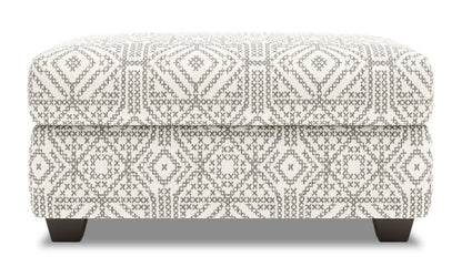 Fabriqué au Canada Pouf de rangement personnalisable The Trunk 39 en tissu - Greystone multicolore | Pouf de rangement The Trunk de Sofa Lab de 39 po fabriqué au Canada en tissu - Greystone multicolore | TRUN1155