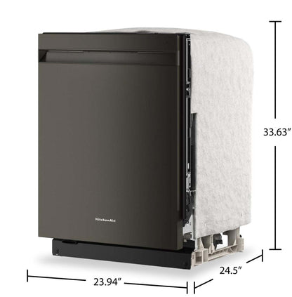 Lave-vaisselle KitchenAid de 24 po et de 44 dBA avec troisième panier 360° Max JetsMC - minerai noir - KDPS724SBE