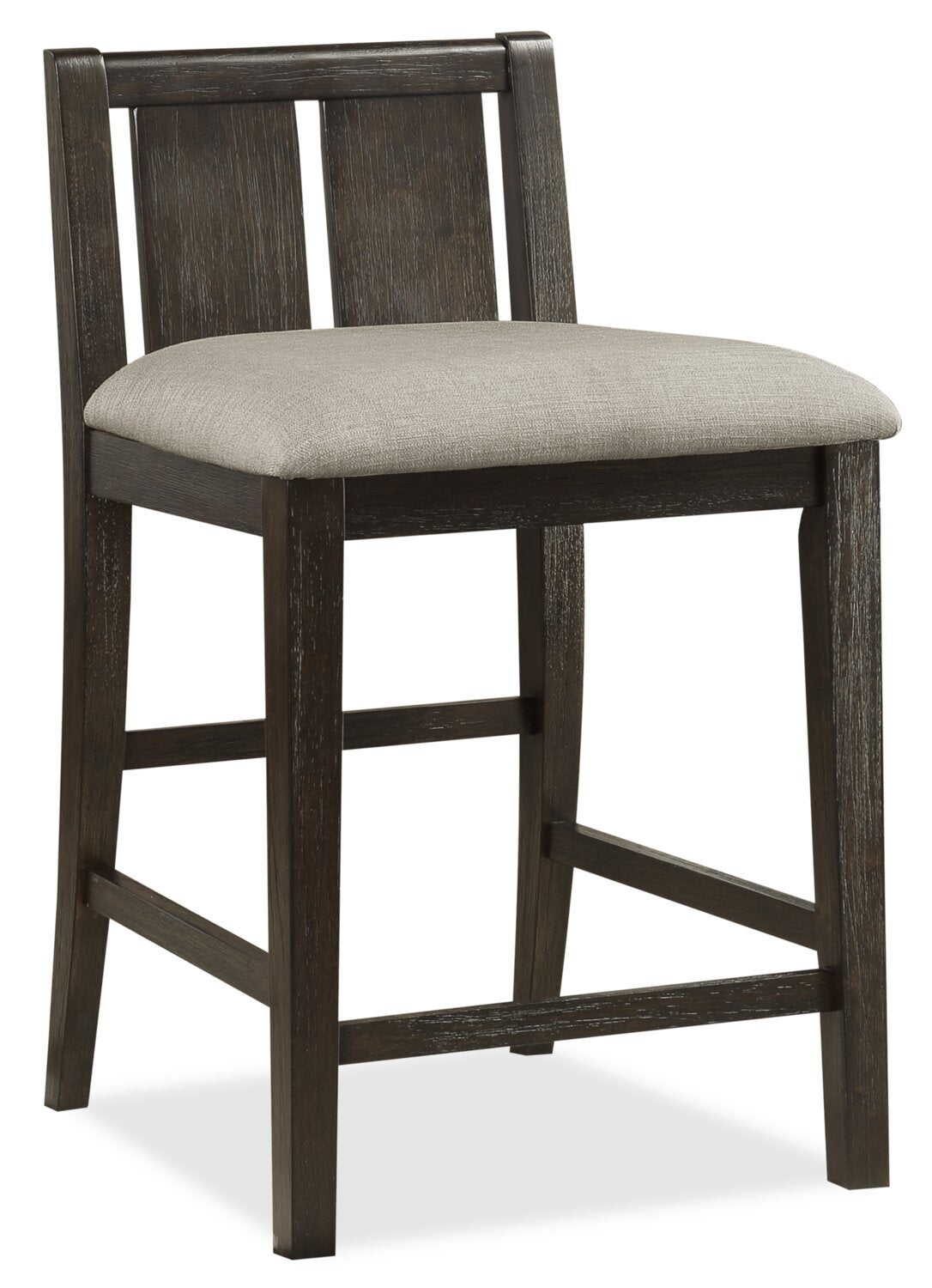 Lane 3pc Counter-Height Dining Set with Table & 2 Chairs, Built-in Shelves & USB, 36.5W - Brown | Ensemble de salle à manger Lane 3 pièces de hauteur comptoir avec table de 36,5 po (L), tablettes et port USB intégrées, et 2 chaises - brun