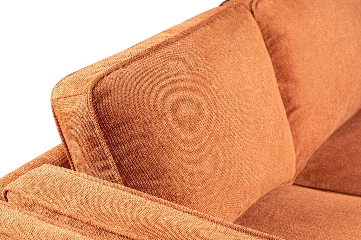 Sofa Kassia de Kort & Co. de 90,6 po en tissu d’apparence lin avec base et pattes en bois - orange