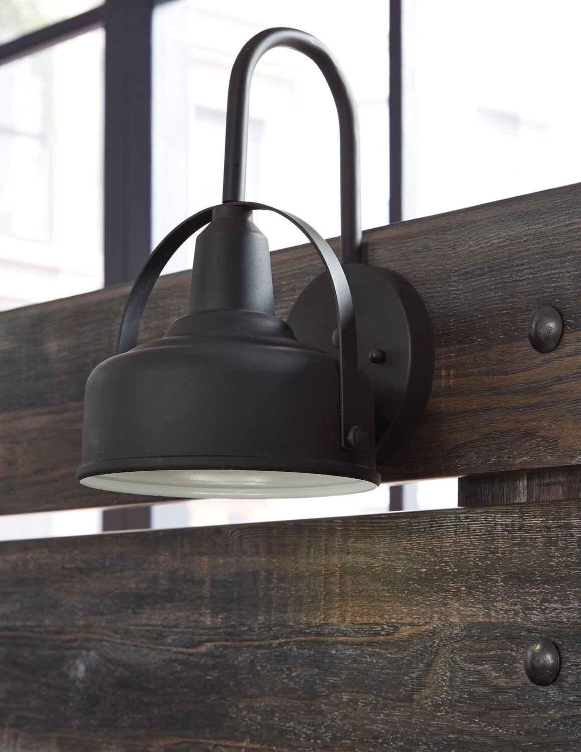 Lit à panneau Abby avec tête de lit et cadre, LED, USB, marron - Taille King