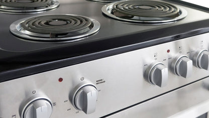 Cuisinière électrique Danby de 2,5 pi³ avec largeur compacte de 24 po et 4 brûleurs - acier inoxydable - DERM240BSS… | Cuisinière électrique Danby de 2,5 pi³ de largeur compacte de 24 po et à 4 brûleurs - acier inoxydable…