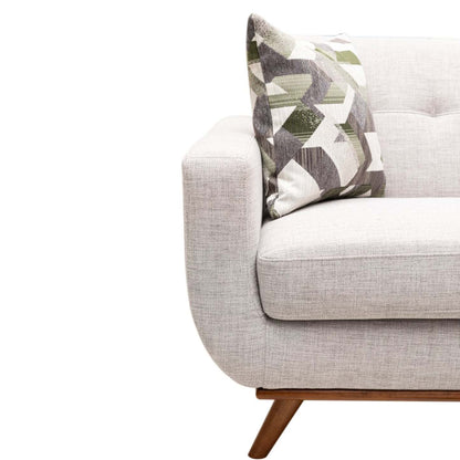 Kort & Co. Freeman 80” Linen-Look Fabric Condo Size Sofa with Wood Legs - Dove White | Sofa Freeman de Kort & Co. de 80 po de format condo en tissu d’apparence lin avec base et pattes en bois - blanc colombe