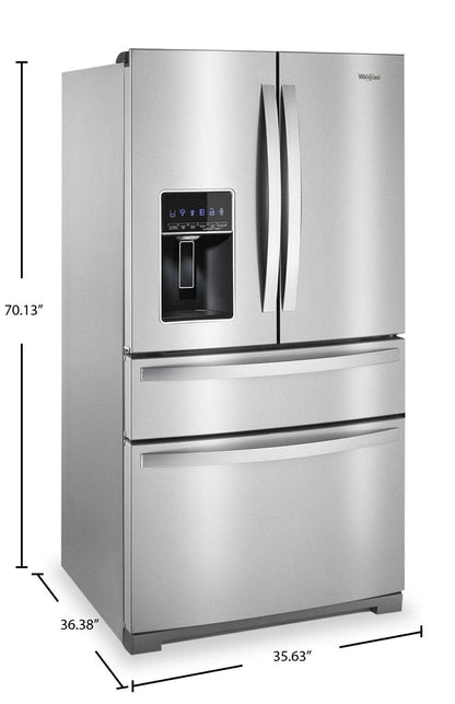 Réfrigérateur Whirlpool de 36 po et de 26 pi³ à portes françaises - acier inoxydable résistant aux empreintes digitales - WRMF7736…
