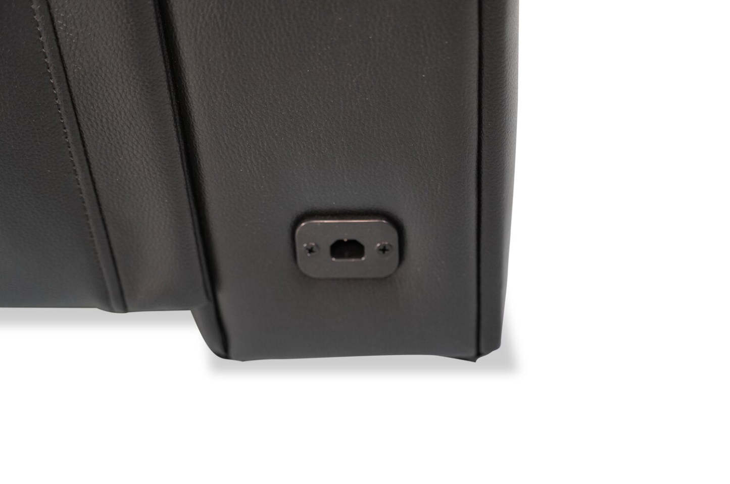 Sofa de massage à inclinaison électrique Elite de 86 po en cuir véritable avec appuie-têtes électriques et accoudoirs de rangement - noir