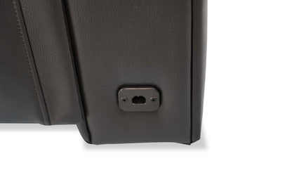 Elite 74 Genuine Leather Massage Power Reclining Loveseat with Power Headrests and Storage Arms - Black | Causeuse de massage à inclinaison électrique Elite de 74 po en cuir véritable avec appuie-têtes électriques et accoudoirs de rangement - noire