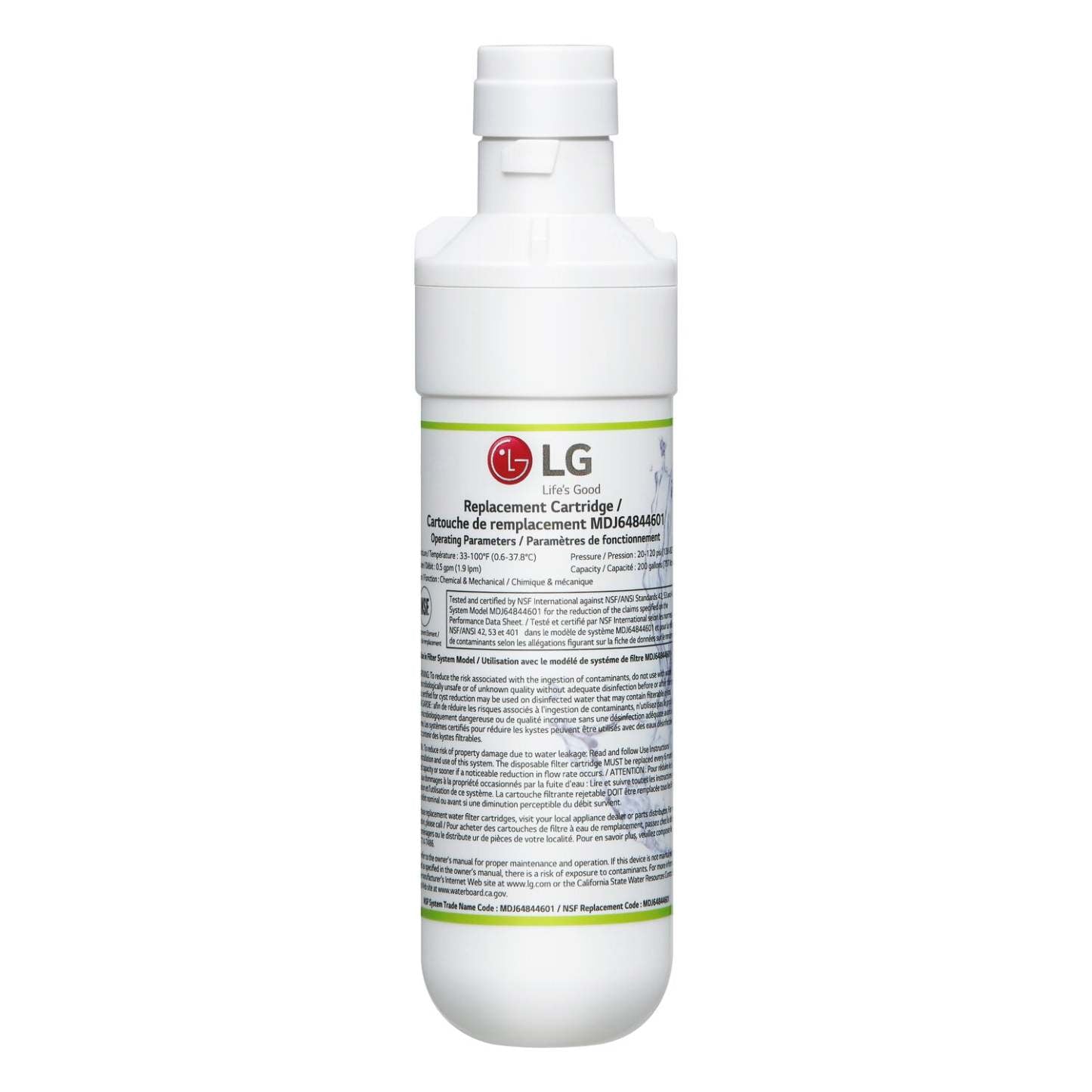 Filtre à eau de remplacement pour réfrigérateur LG d'une capacité de 200 gallons - LT1000P | Filtre à eau de remplacement de LG à capacité de 200 gallons pour le réfrigérateur - LT1000P | LT1000PF