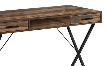 Bureau Rowan 42 avec 2 tiroirs et compartiment ouvert - Marron|Bureau Rowan de 42 po à 2 tiroirs et compartiment ouvert - brun