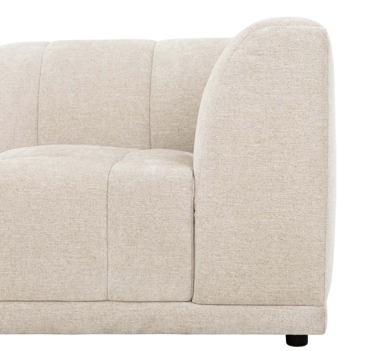 Sofa sectionnel modulaire Oaklyn Kort & Co. 4 pièces en tissu avec pouf et coussins de siège capitonnés - beige