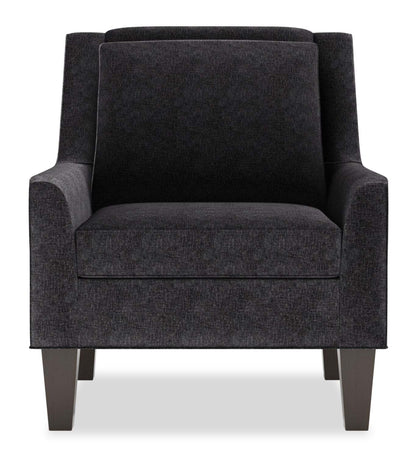 Fauteuil d’appoint club Sofa Lab personnalisable 29 en tissu de chenille avec pattes en bois - gris charcoal de luxe | Fauteuil d’appoint club Sofa Lab de 29 po fabriqué au Canada en tissu de chenille avec pattes en bois - gris charcoal de luxe | CLUB2993