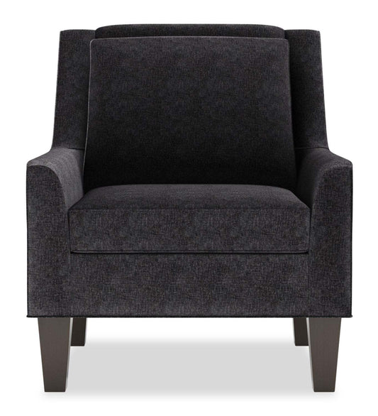 Fauteuil d’appoint club Sofa Lab personnalisable 29 en tissu de chenille avec pattes en bois - gris charcoal de luxe | Fauteuil d’appoint club Sofa Lab de 29 po fabriqué au Canada en tissu de chenille avec pattes en bois - gris charcoal de luxe | CLUB2993