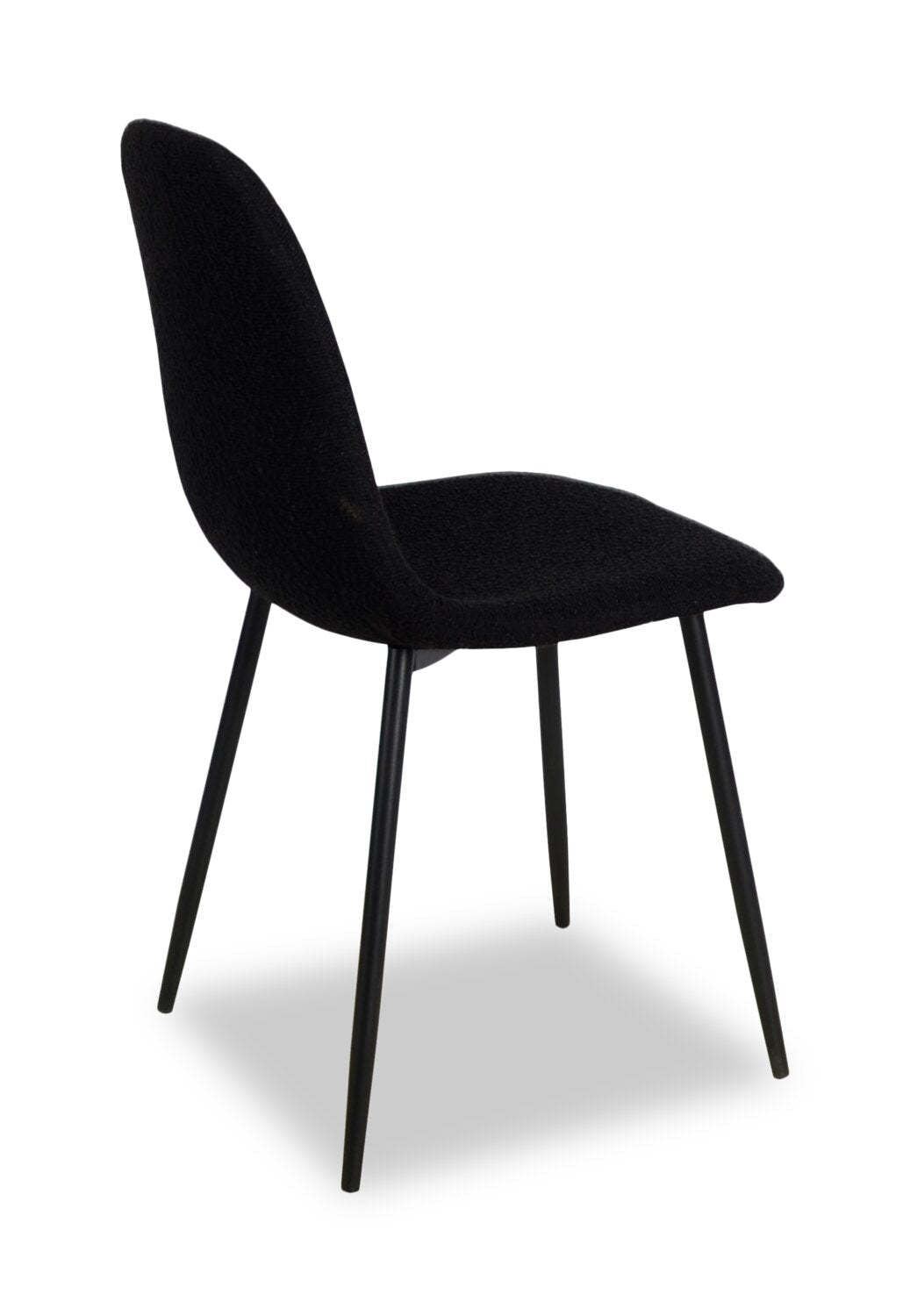 Chaise de salle à manger Joss en tissu de polyester et en métal - noire