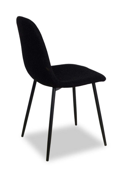 Chaise de salle à manger Joss en tissu de polyester et en métal - noire