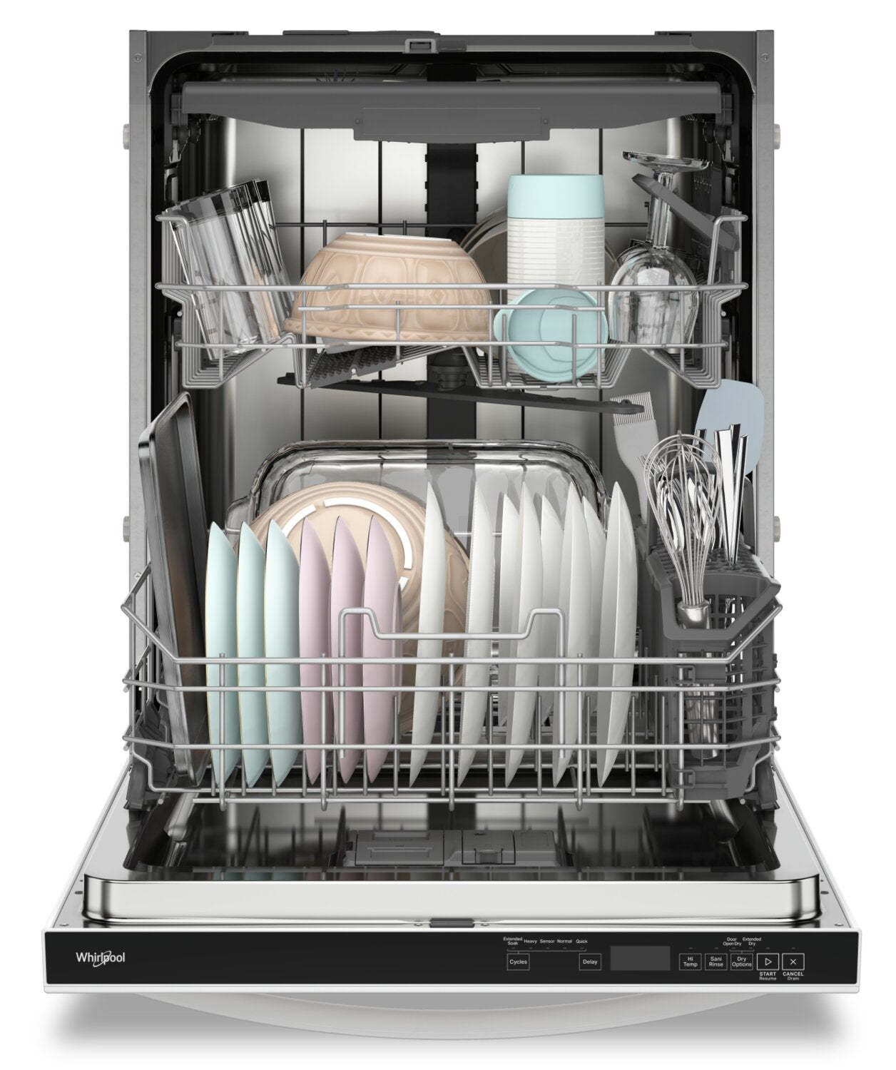 Lave-vaisselle encastré Whirlpool de 24 po et de 44 dBA avec commandes sur le dessus - blanc - WDT550SAPW | Whirlpool 24 44 dBA Built-In Top-Control Dishwasher - White - WDT55…