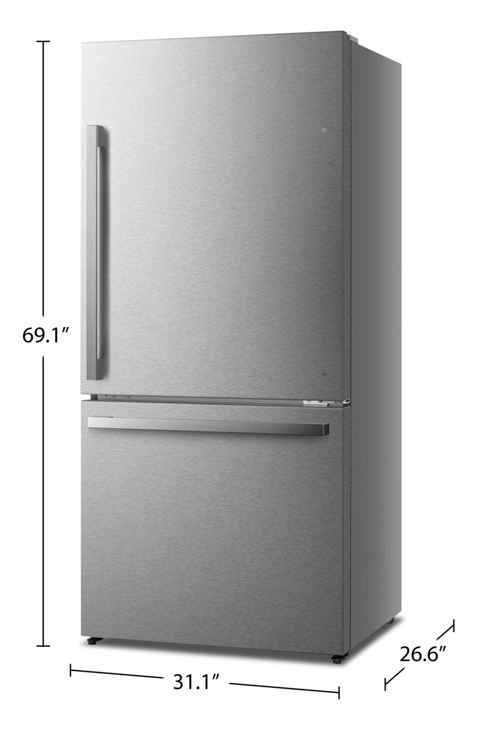 Réfrigérateur Hisense de 31 17 pi³ à congélateur inférieur - titane - RB17A2CSE | Hisense 31 17 Cu. Ft. Bottom-Mount Refrigerator - Titanium - RB17A2CSE