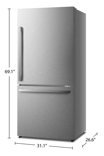 Réfrigérateur Hisense de 31 17 pi³ à congélateur inférieur - titane - RB17A2CSE | Hisense 31 17 Cu. Ft. Bottom-Mount Refrigerator - Titanium - RB17A2CSE