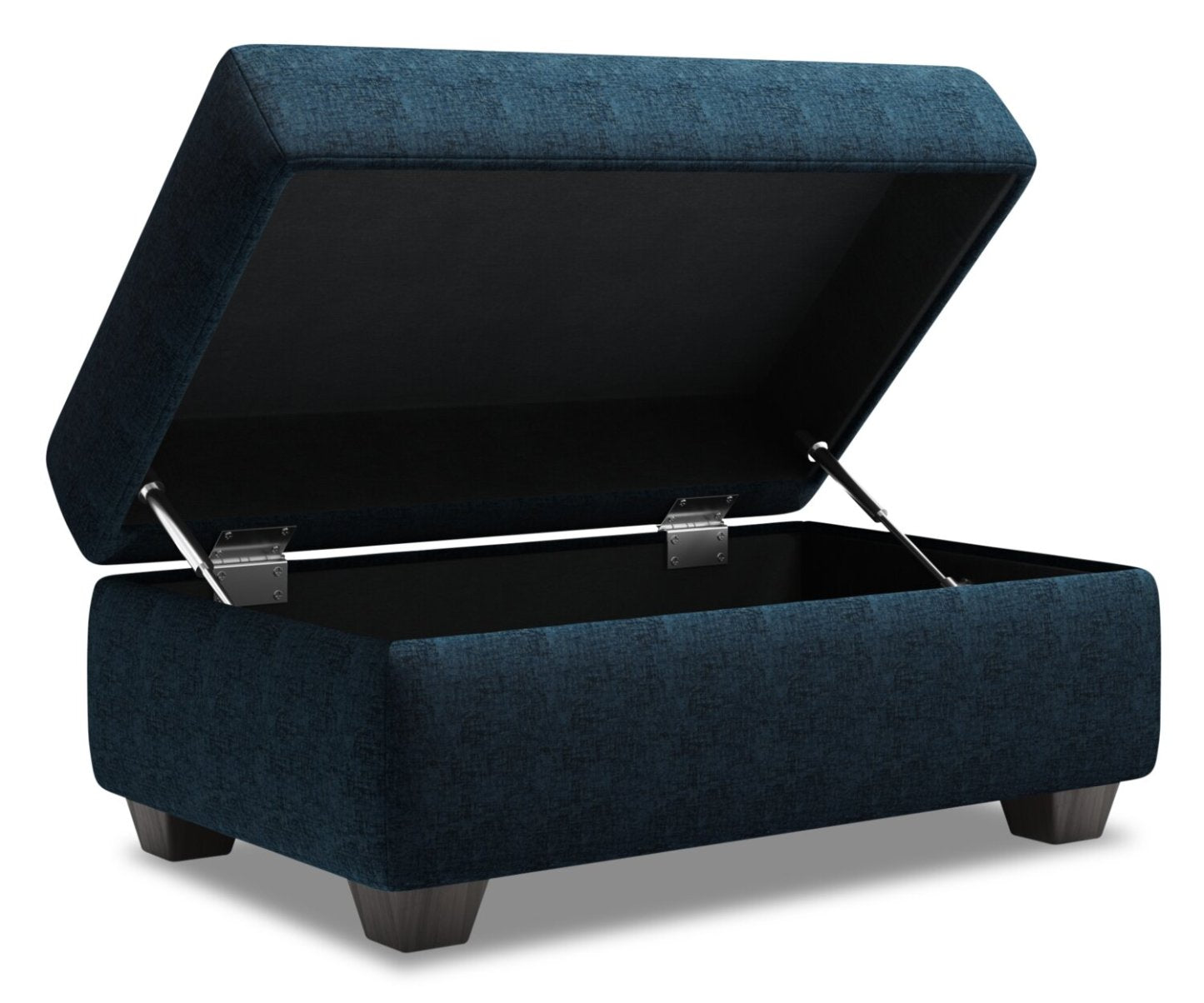 Fabriqué au Canada Pouf de rangement personnalisable The Trunk 39 en tissu de chenille - Bleu Indigo de luxe | Pouf de rangement The Trunk de Sofa Lab de 39 po fabriqué au Canada en tissu chenille - bleu Indigo de luxe | TRUN3193