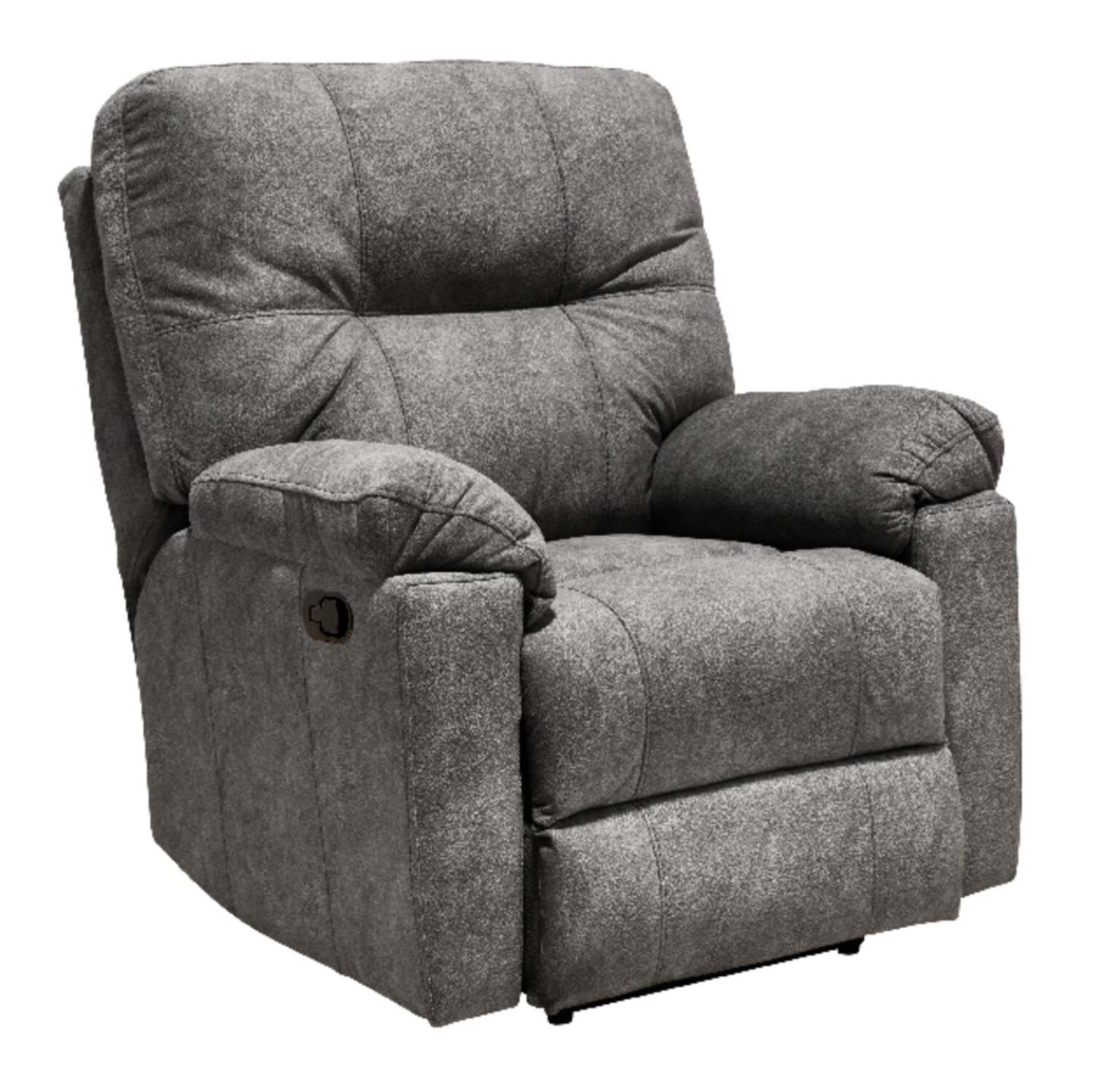 Fabriqué au Canada Fauteuil inclinable coulissant en tissu Gybson 38 - Gris | Fauteuil coulissant inclinable Gybson de 38 po fabriqué au Canada en tissu - gris