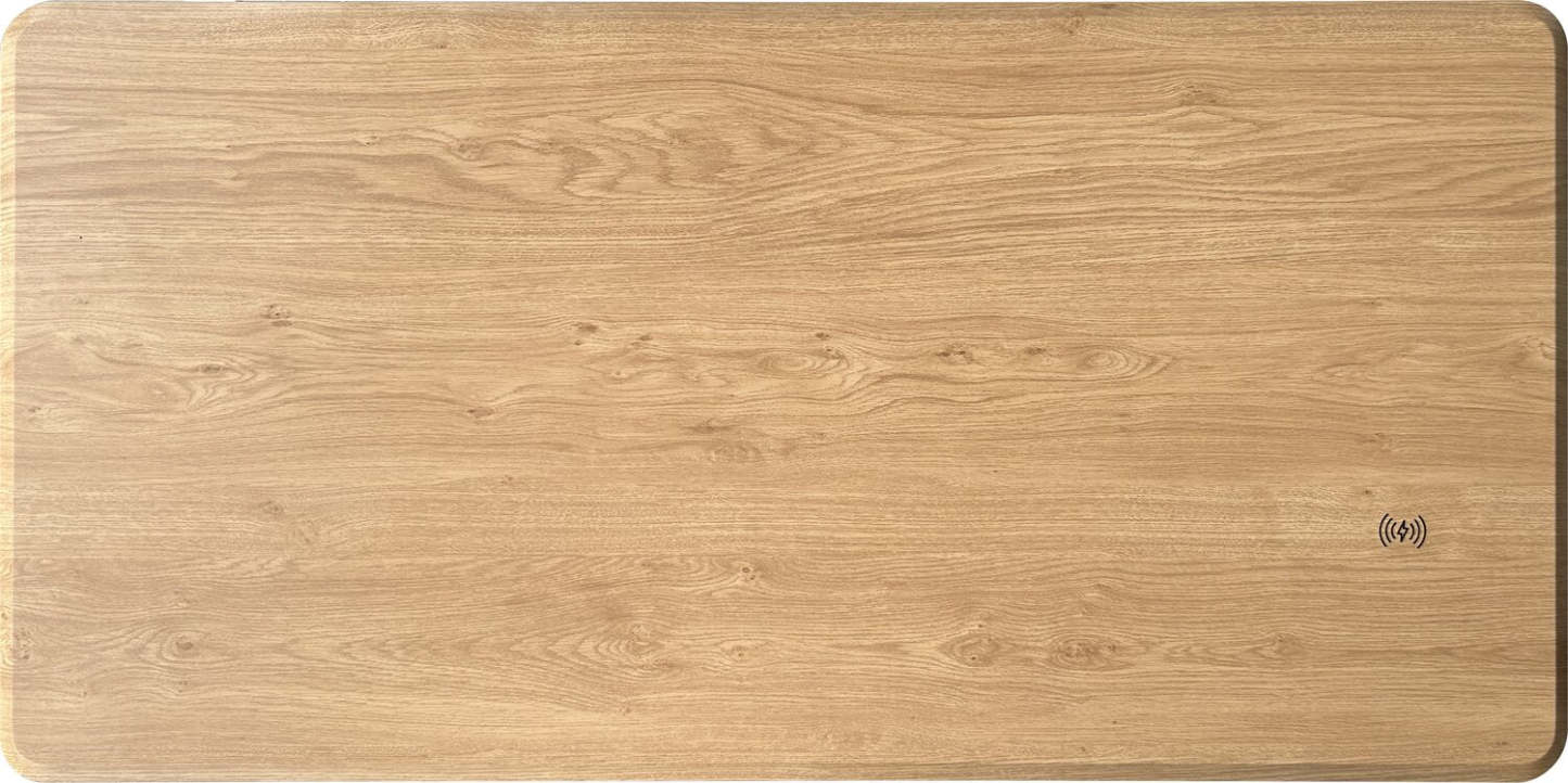 Bureau Loft 47,24" à hauteur réglable avec rangement et recharge sans fil - Naturel | Bureau Loft de 47,24 po à hauteur réglable avec rangement et recharge sans fil - naturel