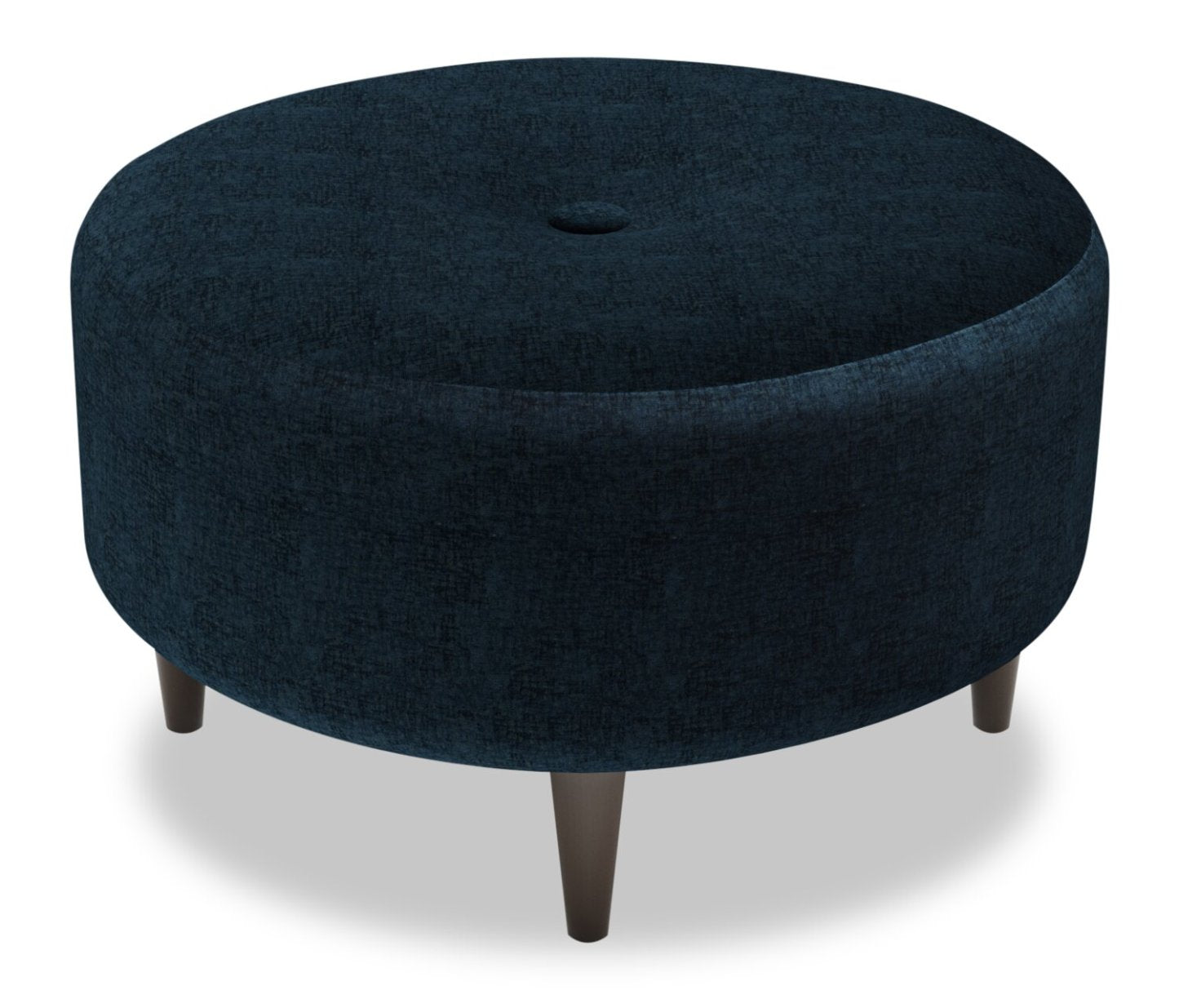 Pouf The Curve 31 en tissu chenille, bleu indigo luxueux, fabriqué au Canada par Sofa Lab (CURV3193)