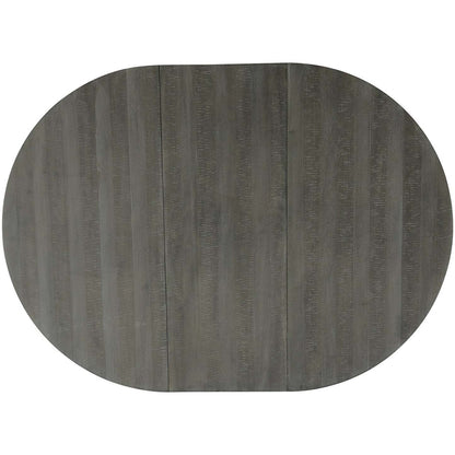 Ensemble de salle à manger Alto 5 pièces avec table ronde, rallonge de 48 po à 66 po (L), base à tréteaux et 4 chaises - gris