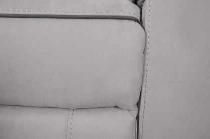 Cindy Crawford Home Newport 6-Piece Faux Suede Power Reclining Sectional with Armless Reclining Chair - Grey | Sofa sectionnel à inclinaison électrique Newport de Cindy Crawford Home 6 pièces en suédine avec fauteuil inclinable sans accoudoirs - gris