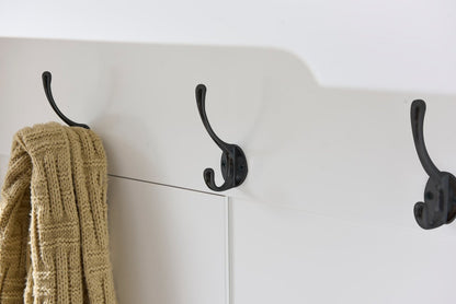 Quinn 39.75 Hall Tree with Shoe Storage - Matte White | Portemanteau Quinn de 39,75 po avec rangement pour chaussures - blanc mat | QUINNHAL