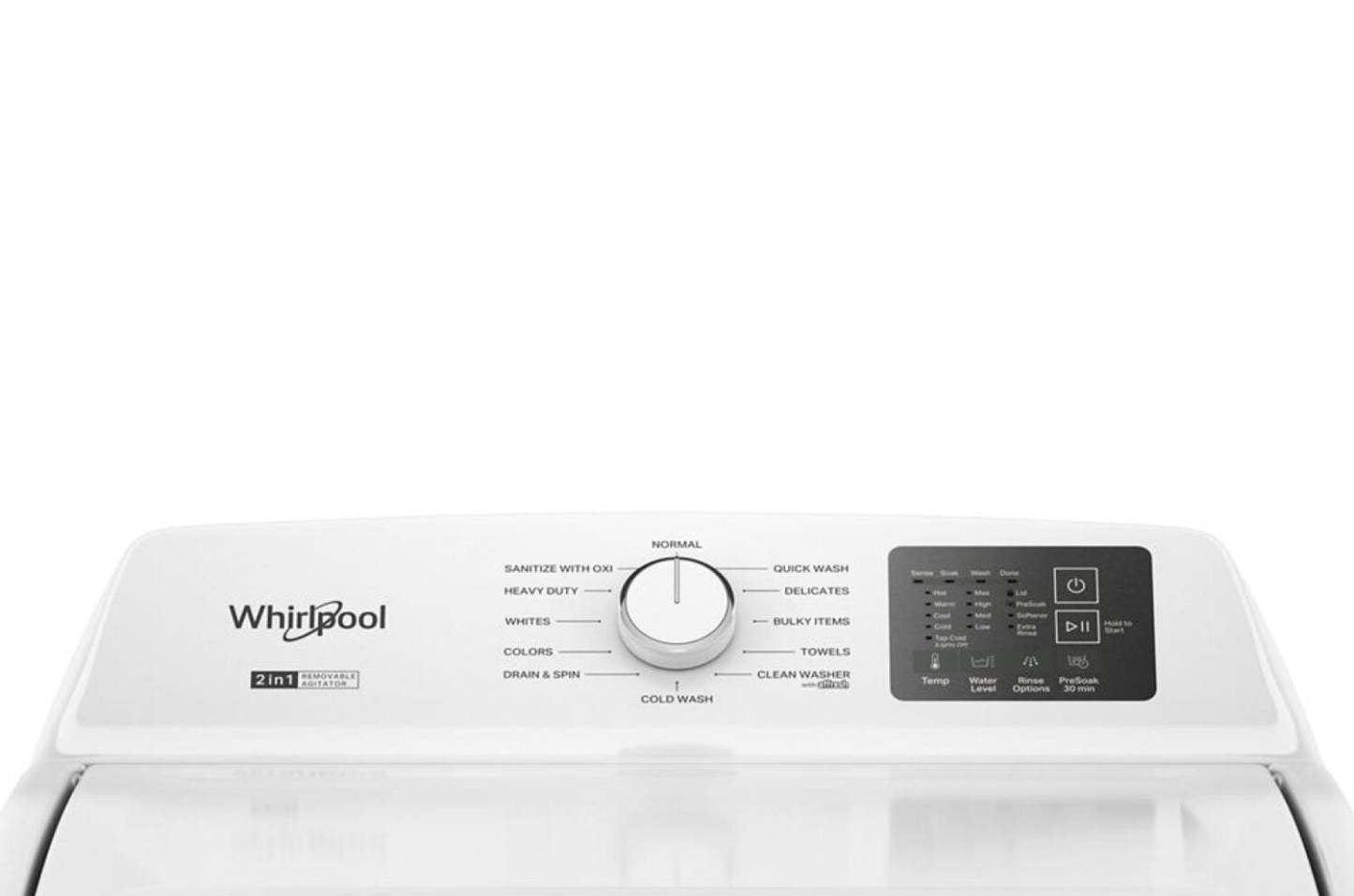 Bain à remous 4,8 Cu. Fort. Laveuse à chargement par le haut avec agitateur amovible 2 en 1 - WTW4107SW | Laveuse Whirlpool à chargement par le haut de 4,8 pi3 avec agitateur amovible 2 en 1 - WTW4107SW