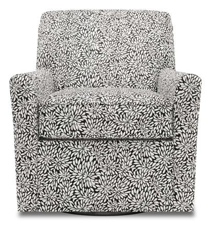 Fauteuil d'appoint pivotant personnalisable Sofa Lab de 31 po fabriqué au Canada en tissu - Onyx multicolore | SWIV1146