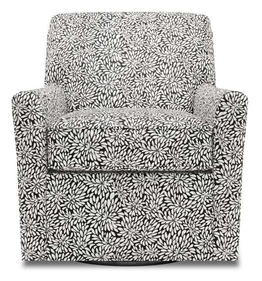 Fauteuil d'appoint pivotant personnalisable Sofa Lab de 31 po fabriqué au Canada en tissu - Onyx multicolore | SWIV1146