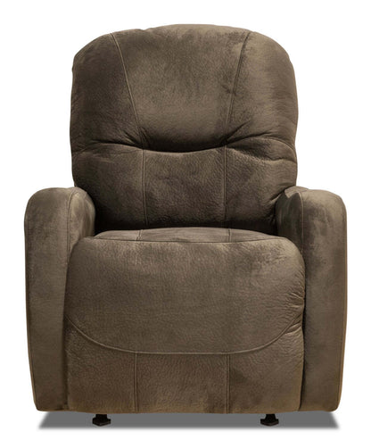 Fabriqué au Canada Fauteuil inclinable en tissu Everett 33,5 - Brun chocolat | Fauteuil inclinable Everett de 33,5 po fabriqué au Canada en tissu - brun chocolat