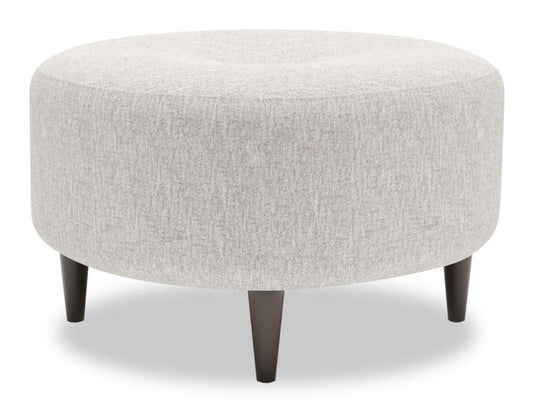 Fabriqué au Canada Sofa Lab personnalisable Pouf The Curve 31 en tissu chenille - Argent de luxe | Pouf The Curve de Sofa Lab de 31 po fabriqué au Canada en tissu de chenille - argenté Luxury Silver | CURV2793