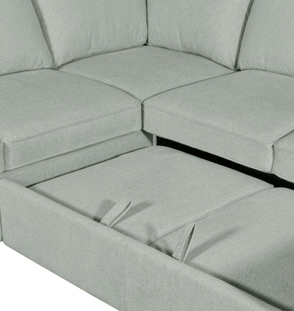 Scott Living Haven 2-Piece Right-Facing Chenille Fabric Sleeper Sectional - Seafoam Blue | Sofa-lit sectionnel de droite Haven de Scott Living 2 pièces en tissu de chenille - bleu écume de mer