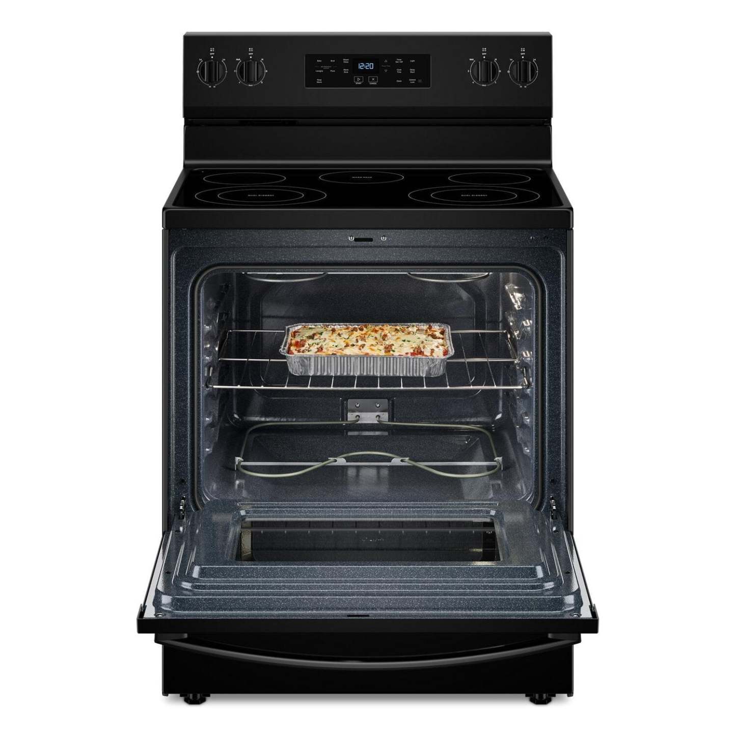 Cuisinière électrique Whirlpool de 30 po et de 5,3 pi3 avec 5 éléments - noire - YWFES3330RB | Whirlpool 30 5.3 Cu. Ft. Electric Range with 5 Elements - Black - YWFES3330RB