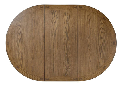 Table de salle à manger Dena avec rallonge 42-60 W, ronde - Chêne brun | Table de salle à manger ronde Dena de 42 po à 60 po (L) avec rallonge - chêne brun