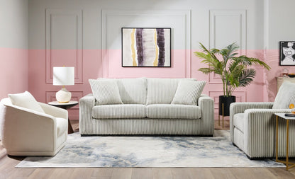 Canapé Willow de 87 po en tissu gris clair avec accoudoirs rectilignes et coussins de siège et de dossier réversibles | WIL2GYSF