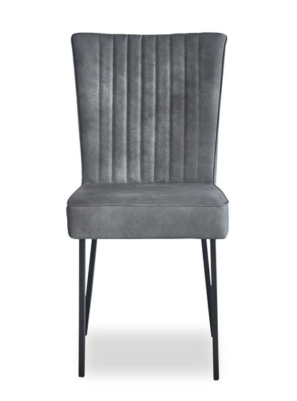 Ensemble de salle à manger Ezra 5 pièces avec table d'extension 63-79 W et 4 chaises - Faux marbre blanc et gris | Ensemble de salle à manger Ezra 5 pièces avec table extensible de 63 po à 79 po (L) et 4 chaises - imitation de marbre blanc et gris