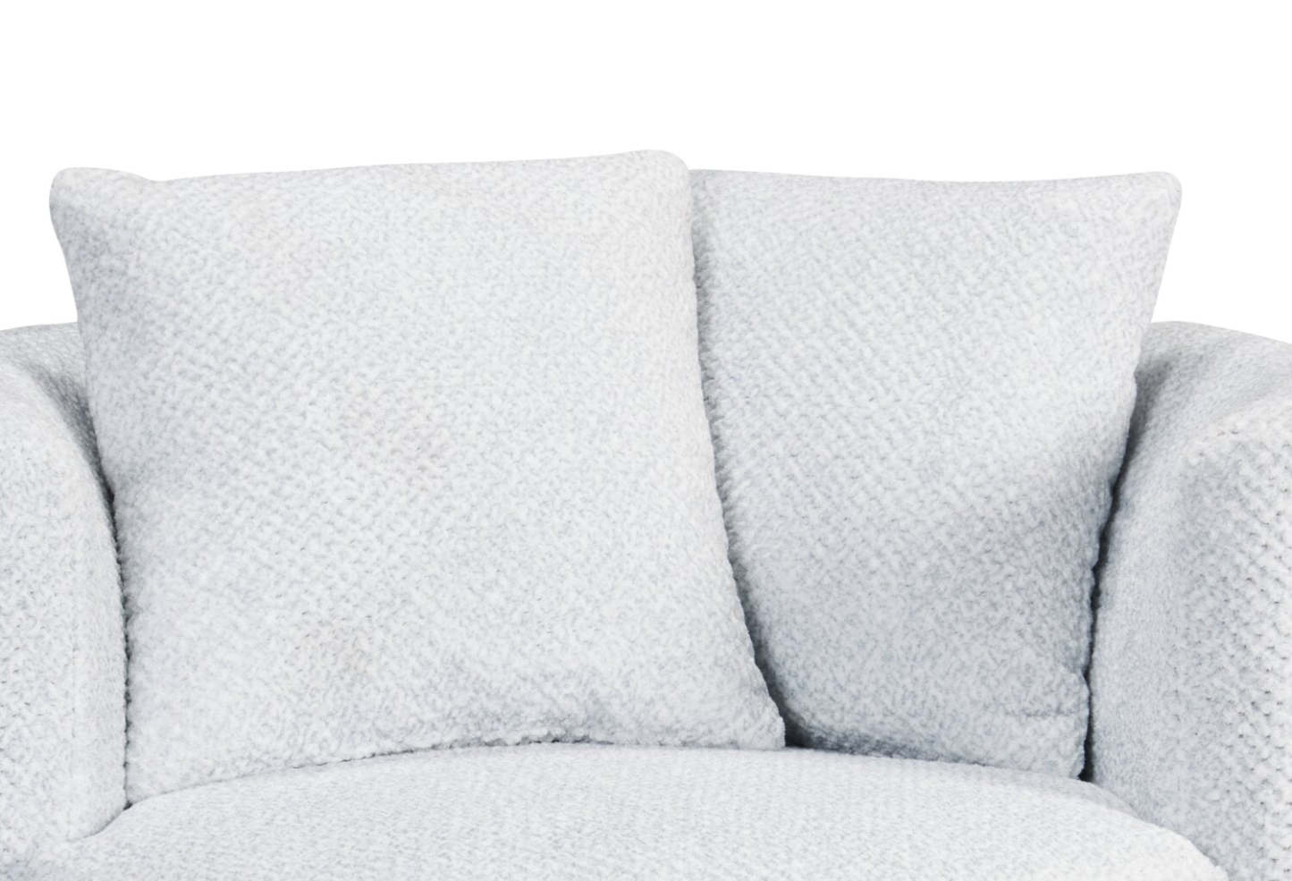 Made in Canada Petite 36 Chenille Fabric Swivel Cuddler Accent Chair - Teddy Star Grey | Fauteuil d’appoint pivotant Cuddler Petite de 36 po fabriqué au Canada en tissu de chenille - gris Teddy Star