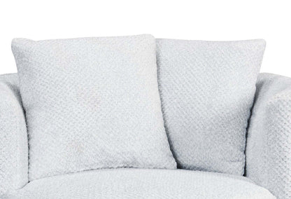 Made in Canada Petite 36 Chenille Fabric Swivel Cuddler Accent Chair - Teddy Star Grey | Fauteuil d’appoint pivotant Cuddler Petite de 36 po fabriqué au Canada en tissu de chenille - gris Teddy Star