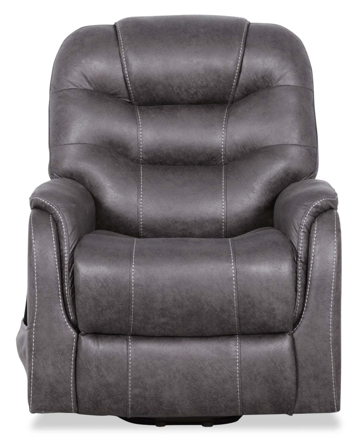 Fauteuil inclinable à relevage électrique Landon 34 en microfibre - Gris | Fauteuil inclinable électrique Landon de 34 po en microfibre - gris
